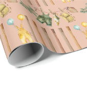 Papier Cadeau Le Baby shower de pêche du petit pêcheur (Coin rond)