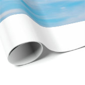 Papier Cadeau Le blanc de ciel bleu opacifie l'arrière - plan (Coin rond)