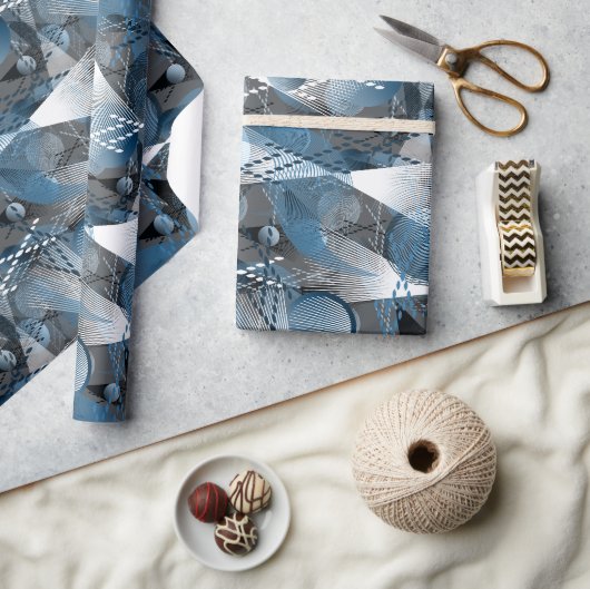 Papier Cadeau Le bleu et le gris. Abstraction. (Artisanat)