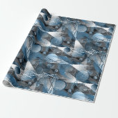Papier Cadeau Le bleu et le gris. Abstraction. (Déroulé)