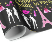 PAPIER CADEAU LE BONHEUR À PARIS (Coin rond)