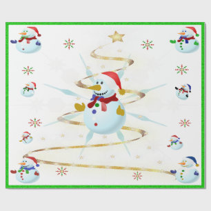 Papier Cadeau Le bonhomme de neige de Noël -
