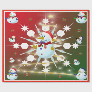 Papier Cadeau Le bonhomme de neige de Noël -