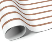 Papier Cadeau Le brun raye le blanc (Coin rond)