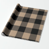Papier Cadeau Le Buffalo Russe Plaid Coffee Tan Black (Déroulé)