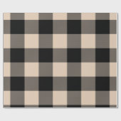 Papier Cadeau Le buffle rustique plaint noir beige (Plat)