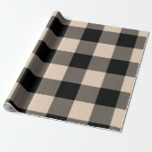 Papier Cadeau Le buffle rustique plaint noir beige (Déroulé)