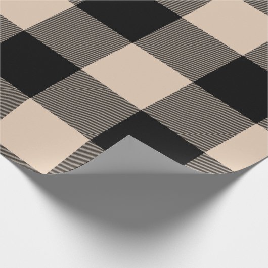 Papier Cadeau Le buffle rustique plaint noir beige (Coin)