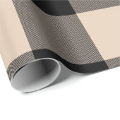 Papier Cadeau Le buffle rustique plaint noir beige (Coin rond)