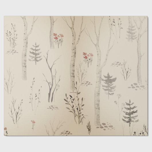 PAPIER CADEAU LE CADEAU DE L'MOTIF SCANDINAVIEN DES FORÊTS CHRIS (Couture)