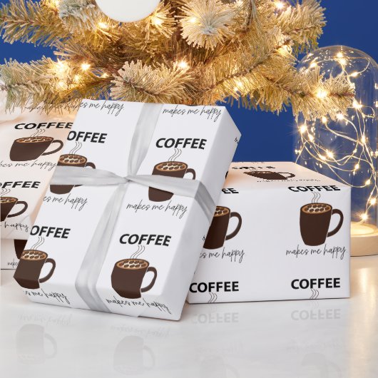 Papier Cadeau Le Café Me Rend Joyeux Café (Vacances)