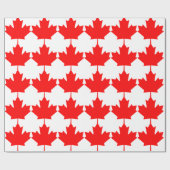 Papier Cadeau Le Canada - feuille d'érable (Plat)