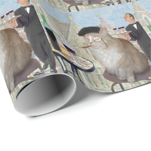 Papier Cadeau Le Cat du Café (Coin rond)