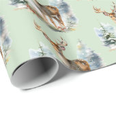 Papier Cadeau Le Cerf Dans Le Papier Motif Bois (Coin rond)