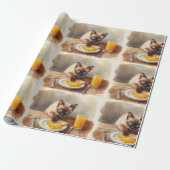 Papier Cadeau Le chat mange son petit-déjeuner (Déroulé)