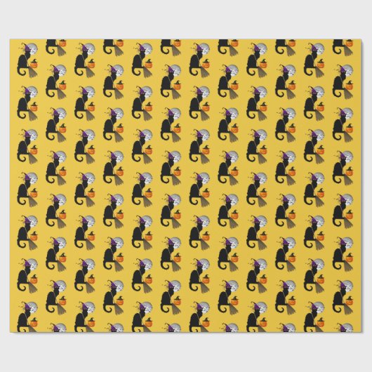 Papier Cadeau Le Chat Noir Halloween Witch (Plat)