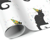 Papier Cadeau Le Chat Noir Party Hat Confetti Celebration (Coin rond)