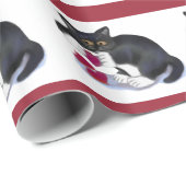 Papier Cadeau Le chaton de smoking a le jouet de cataire de (Coin rond)