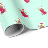 Papier Cadeau Le Cheetah de Noël (Coin rond)