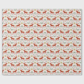 Papier Cadeau Le Cheval de Noël blanc (Plat)