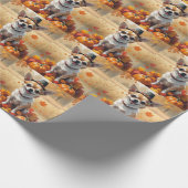 Papier Cadeau Le Chihuahua D'Automne Laisse L'Art Thanksgiving (Coin)