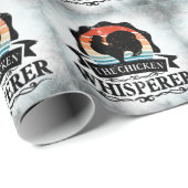 Papier Cadeau Le Chuchoteur de Poulets Drôle (Coin rond)