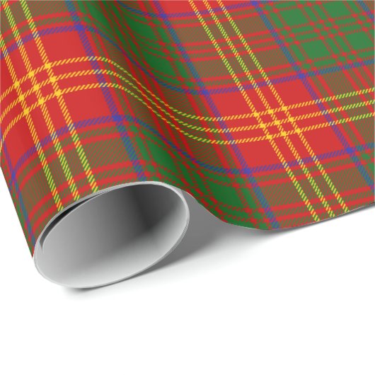 Papier Cadeau Le clan brûle le motif de plaid de tartan (Coin rond)
