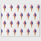 Papier Cadeau Le cône de glace classique vibrant de SlipperyJoe' (Plat)