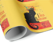 Papier Cadeau Le Conversation Noir - Joyeux Anniversaire (Coin rond)