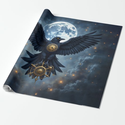 Papier Cadeau Le Corbeau Céleste. (Déroulé)