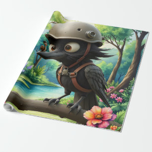 Papier Cadeau Le Corbeau Qui a Demandé des Conseils de Vol à un