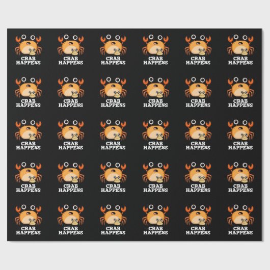 Papier Cadeau Le crabe se passe drôle Animal Pun Dark BG (Plat)