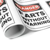 Papier Cadeau Le danger pète sans avertissement (Coin rond)