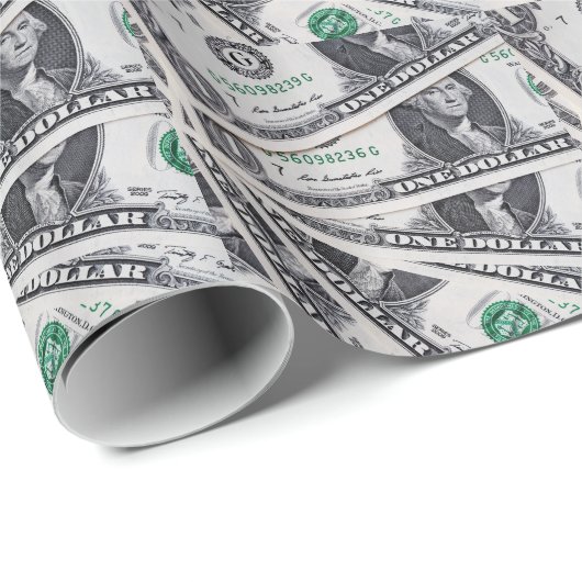 Papier Cadeau Le dollar note 1 dollar (Coin rond)