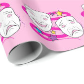 Papier Cadeau Le drame masque la tragédie de comédie (Coin rond)