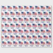 Papier Cadeau Le drapeau de Dieu béni l'Amérique (Plat)