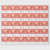 Papier Cadeau Le drapeau du coeur traditionnel du Vietnam (Plat)