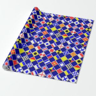 Papier Cadeau le drapeau nautique Checkered de l'effet 3D couvre
