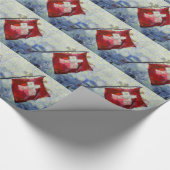 Papier Cadeau Le drapeau suisse dans une tempête (Coin)