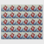 Papier Cadeau Le drapeau suisse dans une tempête (Plat)