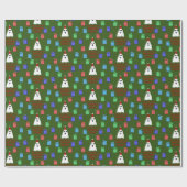 Papier Cadeau Le fantôme de Noël présente drôle (Plat)