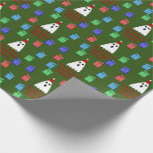 Papier Cadeau Le fantôme de Noël présente drôle (Coin)