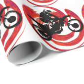 PAPIER CADEAU LE FEU D'ÉQUITATION DE MX (Coin rond)