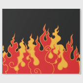 Papier Cadeau Le feu. Langues flammes sur un arrière - plan noir (Plat)