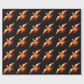 Papier Cadeau Le feu Phoenix 3 d'oiseau (Plat)