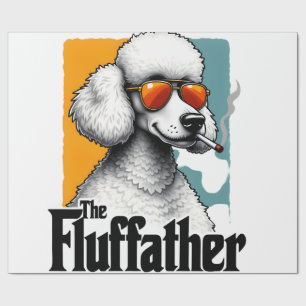 Papier Cadeau Le Fluffather Caniche Vintage Drôle de Chien Mafia