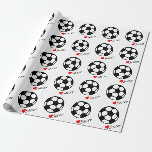 Papier Cadeau Le football d'amour des ballons de football I