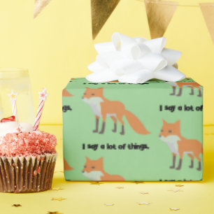 Papier Cadeau Le Fox Dit... Drôle Conception Cartoon Mème Intern