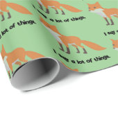 Papier Cadeau Le Fox Dit... Drôle Conception Cartoon Mème Intern (Coin rond)