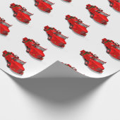 Papier Cadeau Le Foyer Du Père Noël En Moteurs De Feu (Coin)